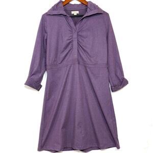 Tehama Outdoor M Pastel Purple Ruched Midi Heather Dress Golf Active Summer Soft